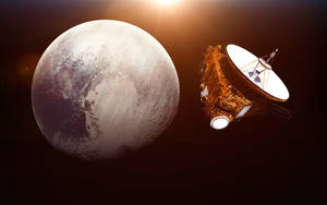 Pluto With Earth Satellite Wallpaper