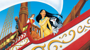 Pocahontas Amazed In The Ship Wallpaper