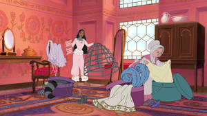 Pocahontas Holding Corset And Crinoline Wallpaper