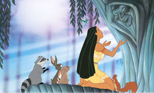 Pocahontas Talking To Willow Tree Wallpaper