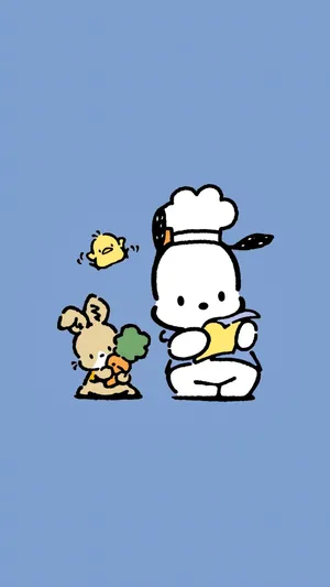 Pochacco Wearing Chef Hat Wallpaper