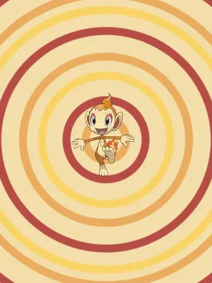 Pokemon Chimchar Surrounded By Rings Wallpaper