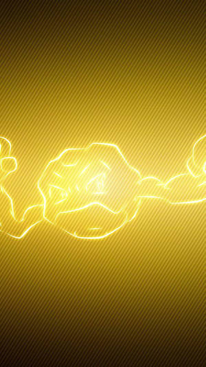 Pokemon Geodude Glowing Yellow Outline Wallpaper