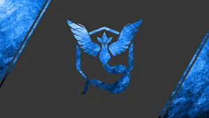 Pokemon Logo On A Blue Background Wallpaper