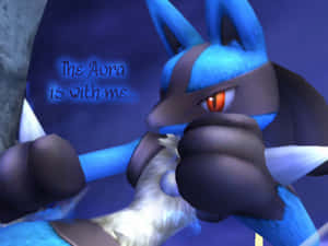 Pokemon Lucario Quote In Blue Font Wallpaper