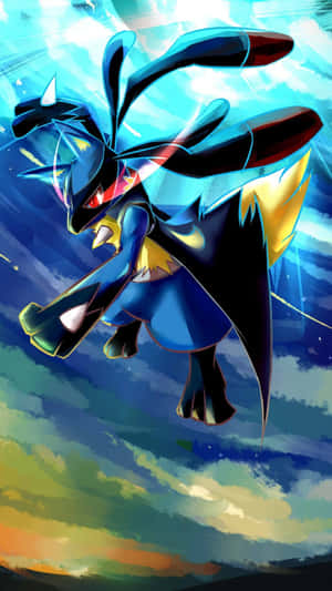 Pokemon Mega Lucario On Painted Sky Wallpaper