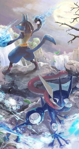 Pokemon Phone Lucario And Greninja Wallpaper