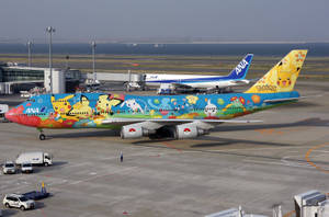 Pokemon-themed Ana Airplane Wallpaper