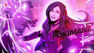 Pokimane Hyperx Game Wallpaper