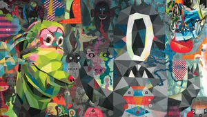 Poly Sphere Psychedelic Art Wallpaper