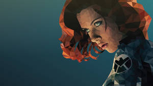 Polygon Art Black Widow Wallpaper