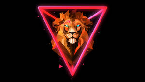 Polygon Art Red Lion Wallpaper