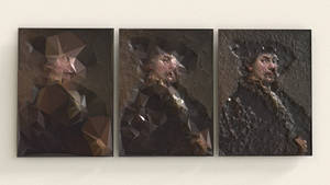 Polygonal Rembrandt Digital Artwork Wallpaper