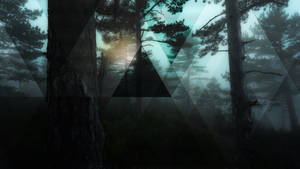 Polyscape Dark Forest Triangles Wallpaper