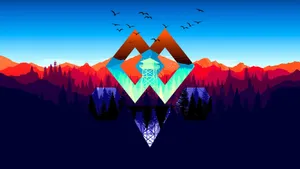 Polyscape Firewatch Game Tower Wallpaper