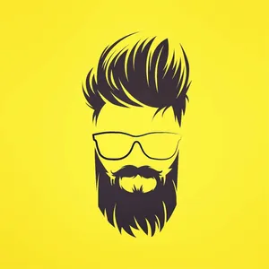 Pompadour Hairstyle Beard Logo Digital Art Wallpaper