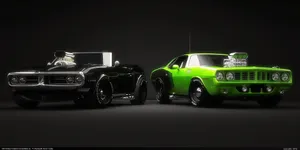 Pontiac And Plymouth Muscle Car Wallpaper