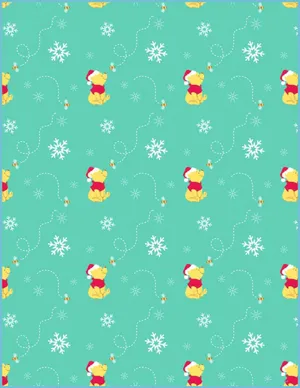 Pooh Enjoys Christmas Time Wallpaper