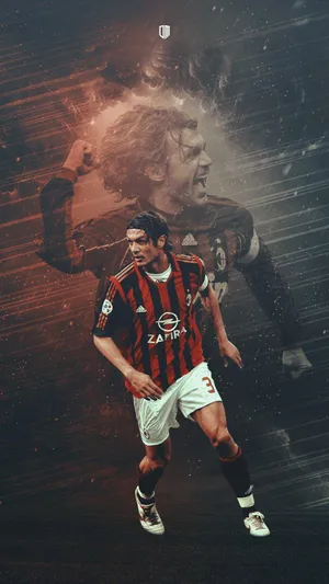 Portrait Home Screen Design Of Paolo Maldini Wallpaper