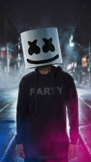 Posing On A Road Marshmello Hd Iphone Wallpaper