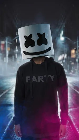 Posing On A Road Marshmello Hd Iphone Wallpaper