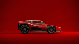 Power Up Your Rocket Car With The Red Rocket Wallpaper