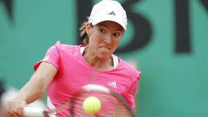 Powerful Backhand Justine Henin Wallpaper