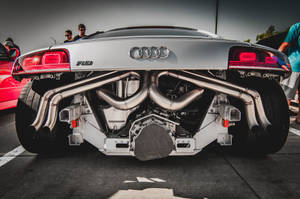 Powerful Performance Unleashed - The Audi R8 Exhaust System Wallpaper