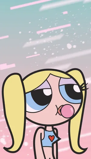 Powerpuff Girls Heart Bubbles Chewing Gum Wallpaper