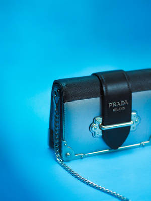 Prada Bag Blue Background Wallpaper