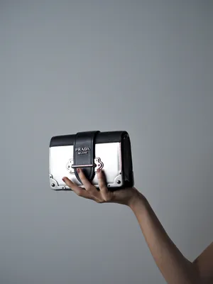 Prada Bag Grey Background Wallpaper