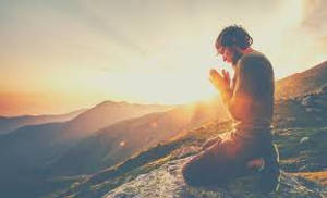 Prayer Man Sunrise Mountain Wallpaper