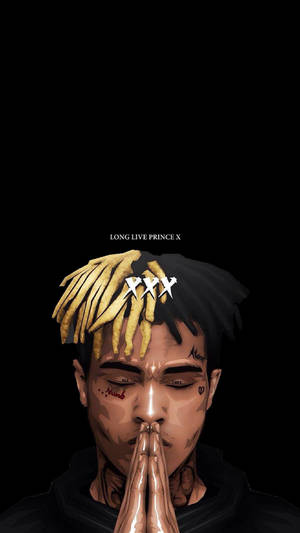 Praying Xxxtentacion Cartoon Wallpaper