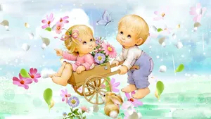 Precious Moments Cart Ride Wallpaper