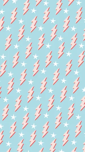 Preppy Lightning Bolt Pattern Wallpaper