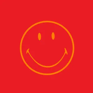 Preppy Smiley Face On Plain Red Wallpaper
