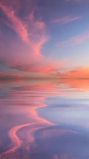 Pretty Background Lake Reflection Pink Clouds Wallpaper
