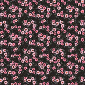 Pretty Black Flowers Design Wallpaper