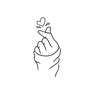 Pretty Bts Finger Heart White Wallpaper