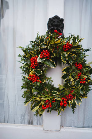 Pretty Christmas Wreath Wallpaper