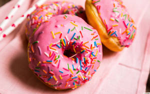 Pretty Pink Donuts Wallpaper