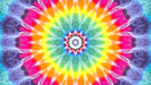 Pretty Tie Dye Abstract Flower Tapestry Wallpaper