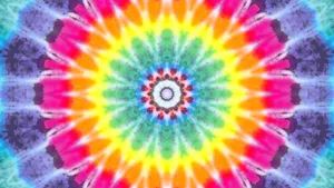 Pretty Tie Dye Abstract Flower Tapestry Wallpaper