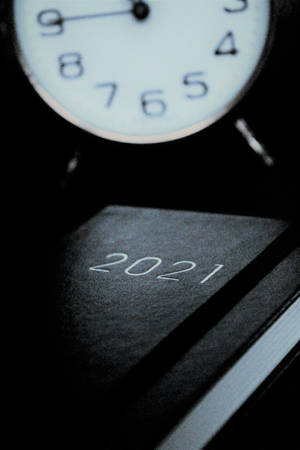 Preview Wallpaper 2021, Notepad, Inscription, Clock Wallpaper