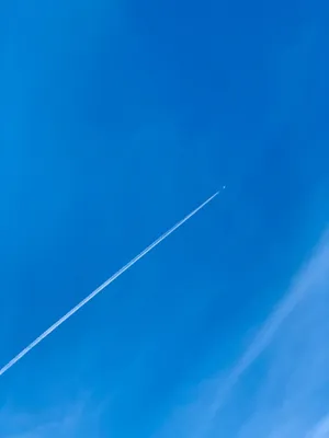 Preview Wallpaper Airplane, Sky, Minimalism, Airplane Track Wallpaper