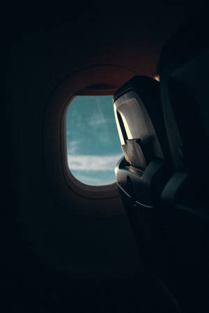 Preview Wallpaper Airplane, Window, Porthole, Dark Wallpaper