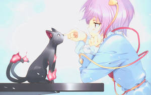 Preview Wallpaper Anime, Girl, Cat, Sadness, Disappointment Wallpaper