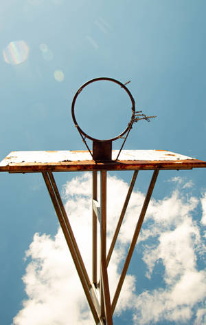 Preview Wallpaper Basketball, Basketball Hoop, Shield, Clouds Wallpaper
