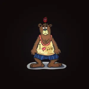 Preview Wallpaper Bear, Bird, Friends, Funny, Art Wallpaper