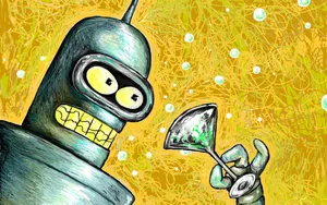 Preview Wallpaper Bender, Futurama, Drawing Wallpaper
